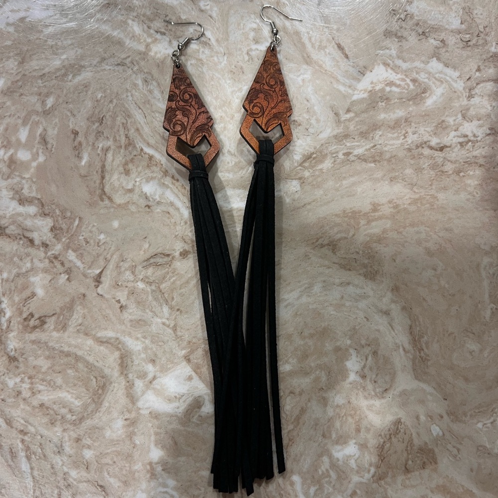 Wood/Leather Earrings